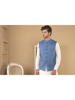 Light Blue Exclusive Range Tropical Formal Waist Coat (WC-146)