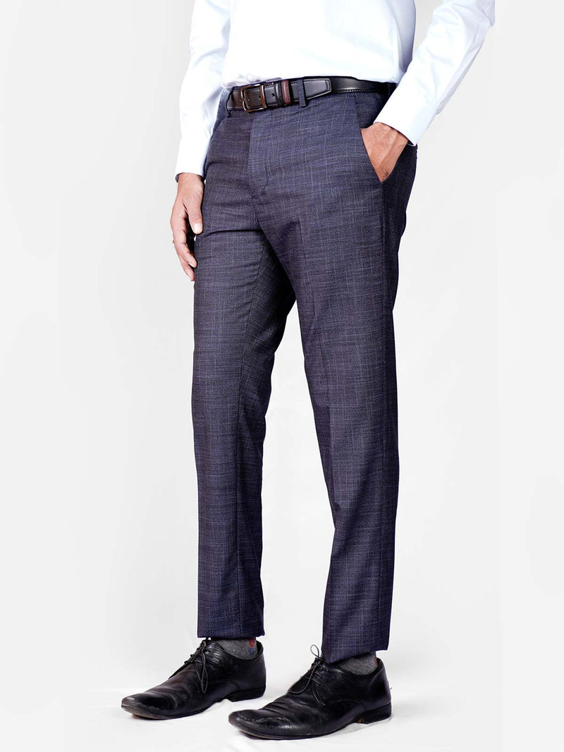 Dark Blue Self Formal Dress Trouser (WTR-271)