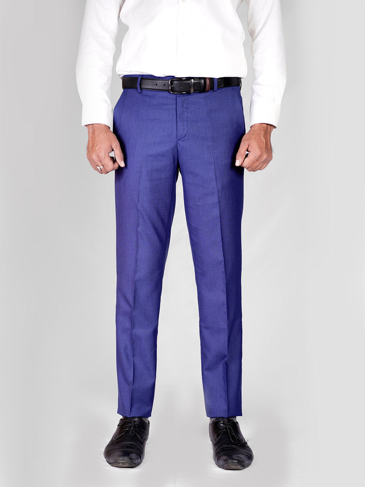 Royal Blue Self Formal Dress Trouser (WTR-274)