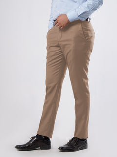 Light Beige Self Formal Dress Trouser (WTR-289)